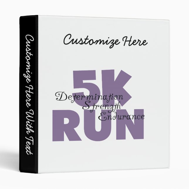 5K Run Purple 3 Ring Binder (Front/Spine)