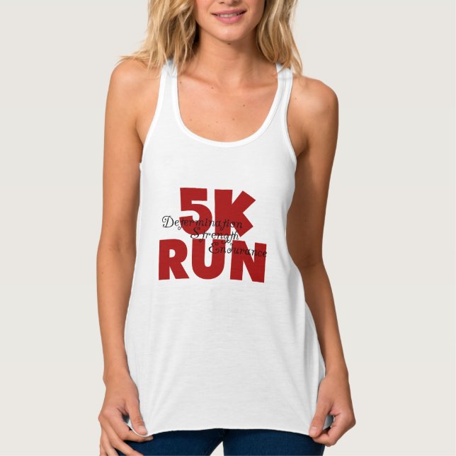 5K Run Red Tank Top (Front)