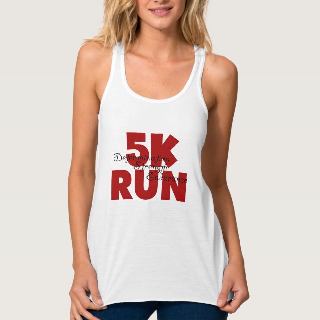 5K Run Red Tank Top (Front)