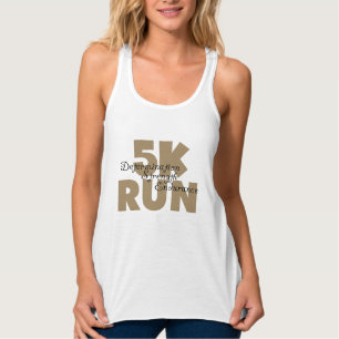 5K Run Tan Athletics Sports Running Tank Top