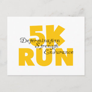 5K Run Yellow Postcard