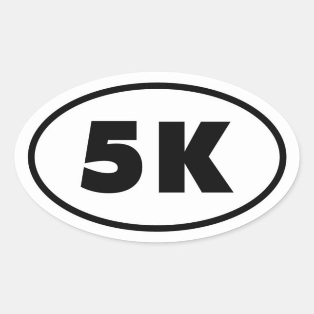 5K Runner Oval Sticker (Front)