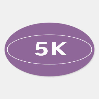 5K Walk Run Purple Oval Sticker