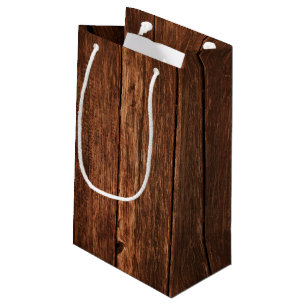 5lx3wx8.5h Small Gift Bag Barn Wood Country Rustic