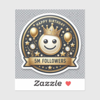 5M Followers Birthday Sticker