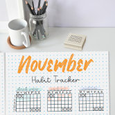 Habit Tracker Stamp, Monthly Calendar Stamp, Task Planner Stamp