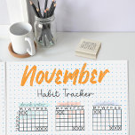 5mm Dot Grid Journal Habit Tracker Month Calendar Rubber Stamp at Zazzle