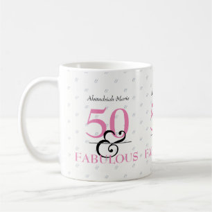 5O and Fabulous Elegant Modern Birthday Coffee Mug