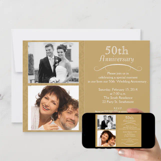 5oth wedding Anniversary Invitation | Zazzle