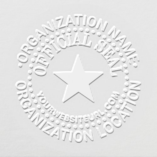 5pt Star Generic Cust Official Seal Name Loc URL N Embosser