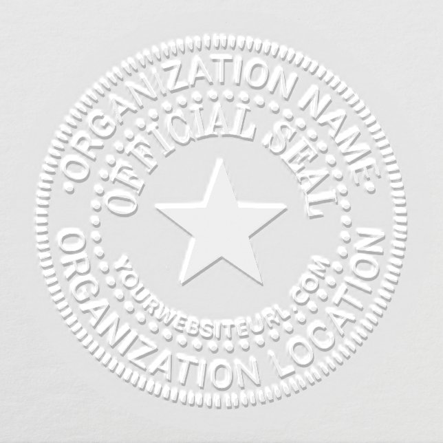 5pt Star Generic Custom Official Seal Name Loc URL Embosser (Design)