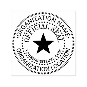 5Pt Star Generic Custom Official Seal Name Loc URL Self-inking Stamp