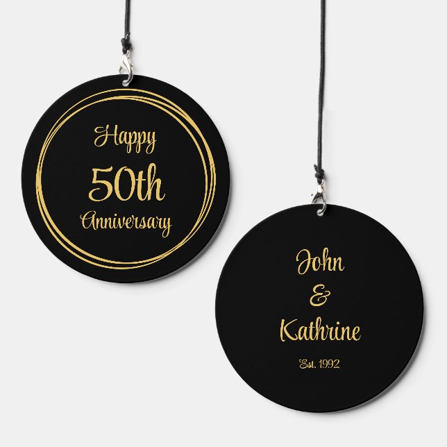5th 10th 20th 30th 40th 50th 60th 70th Anniversary Wind Chime (Front & Back)