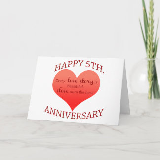 5th. Anniversary Card