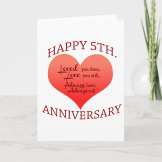 5th. Anniversary Card