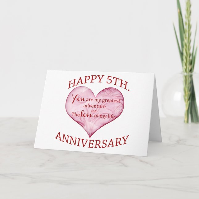 5th. Anniversary Card (Front)
