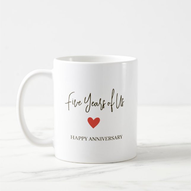 5th Anniversary – Five Years of Us Coffee Mug (Left)