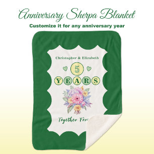5th anniversary flowers forever green sherpa blanket