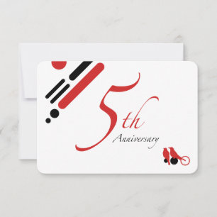 5th Anniversary (mod birds) Invitation