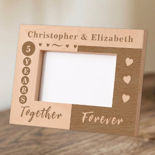 5th anniversary names forever engraved frames