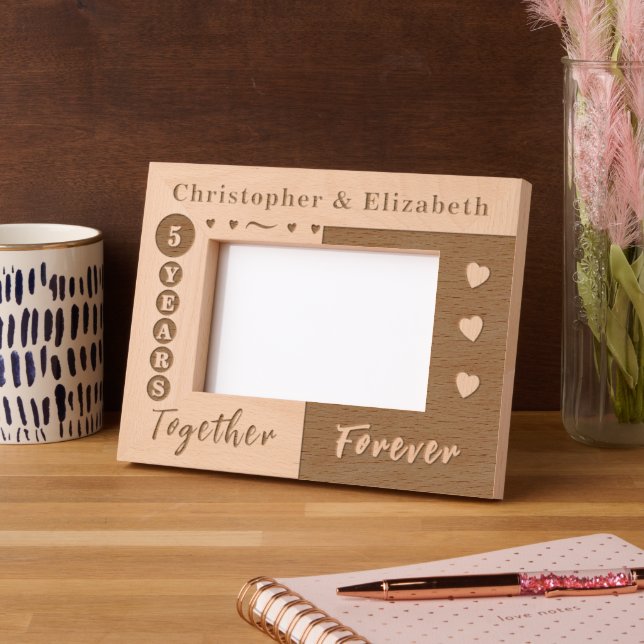 5th anniversary names forever  engraved frames (Left)