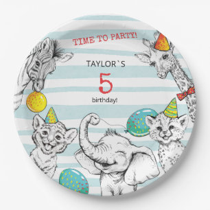 5th Anniversary Party Paper Plate