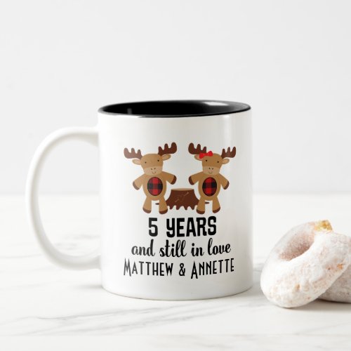 5th Anniversary Personalized Couples Mug Gift