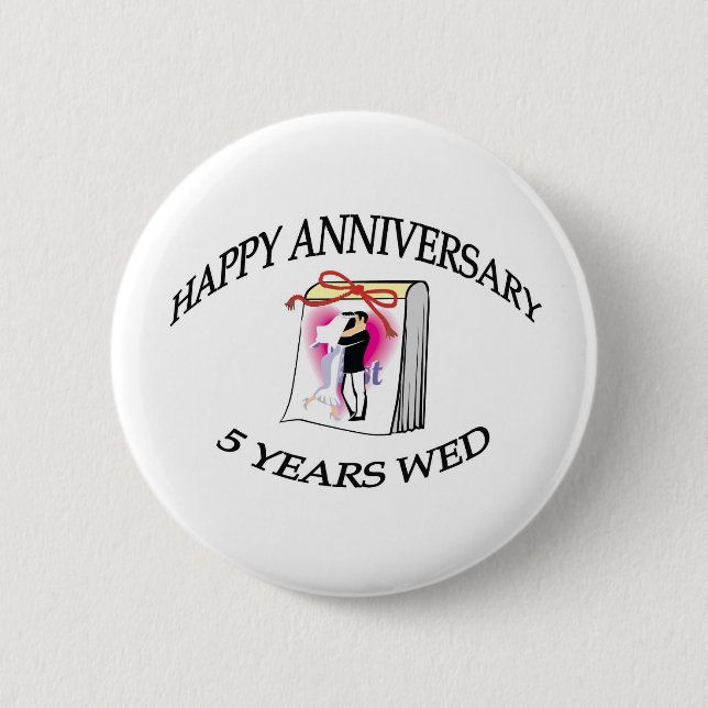 5th. ANNIVERSARY Pinback Button (Front)
