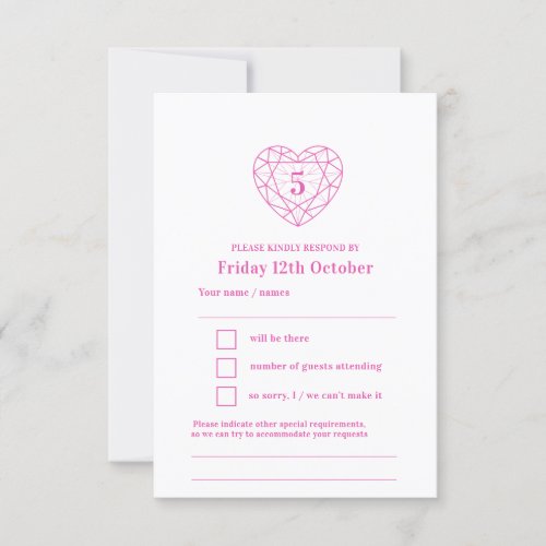 5th anniversary pink tourmaline reply RSVP