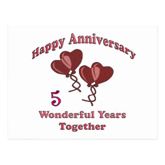 5th. Anniversary Postcard