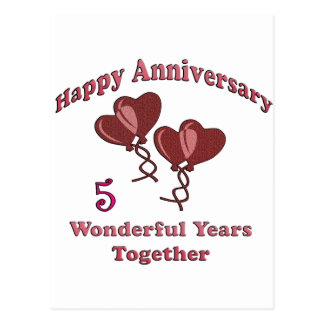 5th. Anniversary Postcard