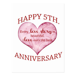5th. Anniversary Postcard