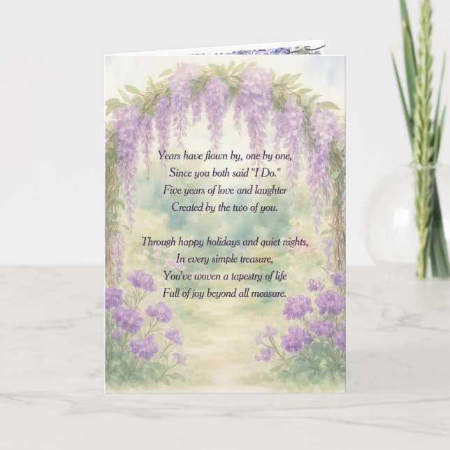 5th Anniversary Wisteria Arch In a Garden Card (Front)