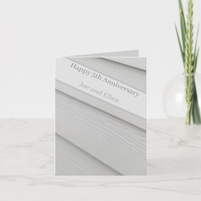 5th Anniversary Wood, editable Card (Front)