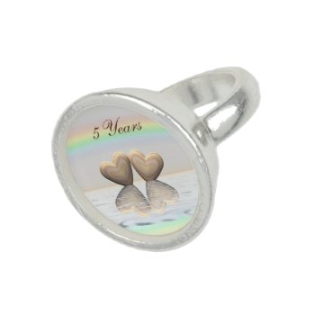 5th Anniversary Wooden Hearts Ring by Peerdrops at Zazzle