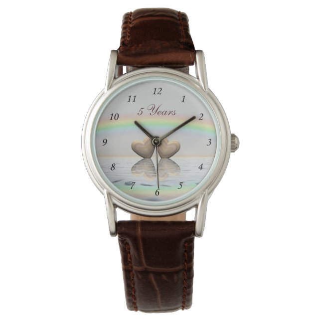 5th Anniversary Wooden Hearts Watch (Front)