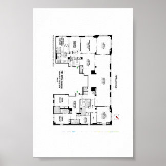 5th Avenue Historic Floor Plan Poster