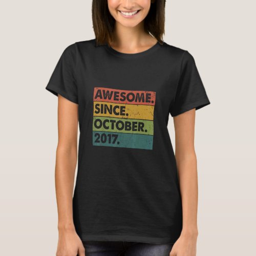 5th Birthday  5 Years Old Awesome Since October 20 T_Shirt