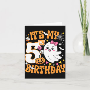 5th Birthday 5 Years Old Funny Halloween Boo Ghost Card