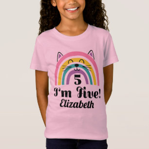 5th Birthday 6 Year Old Girl Rainbow T-Shirt