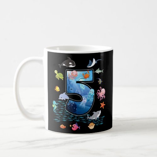 5th Birthday Aquarium Sea Aquatic Animals  Boys Gi Coffee Mug