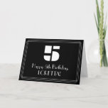 [ Thumbnail: 5th Birthday: Art Deco Inspired Look "5" & Name Card ]