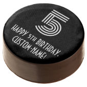 5th Birthday - Art Deco Inspired Look "5", Name Chocolate Covered Oreo (Angled)