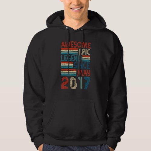 5th Birthday  Awesome Epic Legend Since May 2017 Hoodie