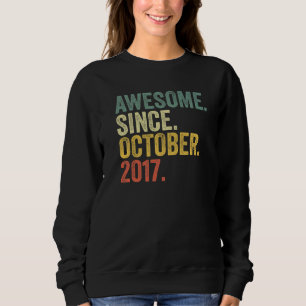 5th Birthday Awesome Since October 2017 5 Year Old Sweatshirt