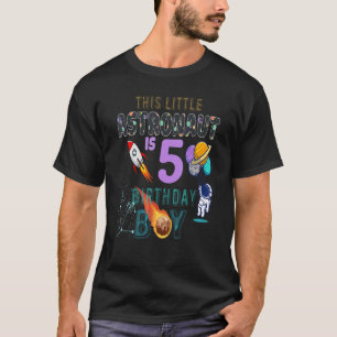 5th Birthday Birthday Boy Astronaut 5 Year Old T-Shirt