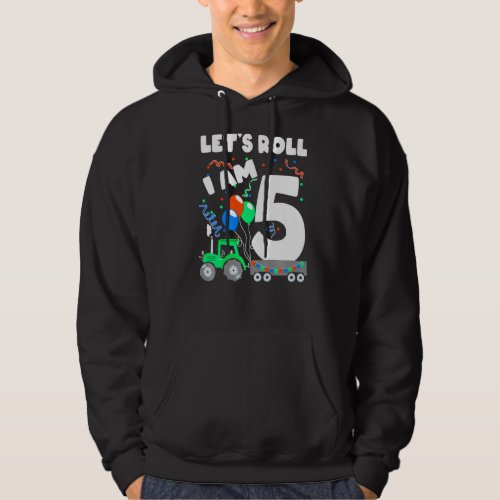 5th Birthday Boy 5 Year Old Farm Truck Tractor Par Hoodie