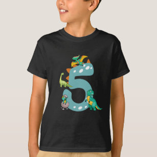 5th birthday boy Dinosaur Trex Dino 5 years old T-Shirt