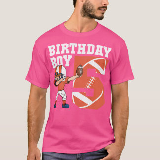 5Th Birthday Boy Football Player Dabbing 5 Years O T-Shirt