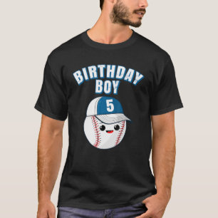 5Th Birthday Boy Funny 5 Years Old Baseball Player T-Shirt